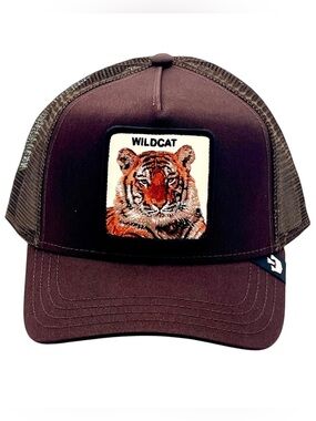 New Goorin Bros Wild Cat Orange Bengal Tiger Embroidered Snap Back Trucker Hat